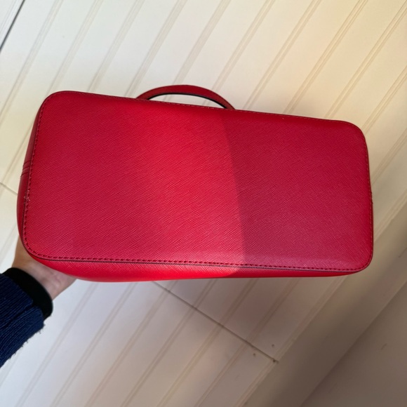 Michael Kors Quinn Medium Pebbled Leather Tote Bag in Crimson Red NEW! - Picture 6 of 9